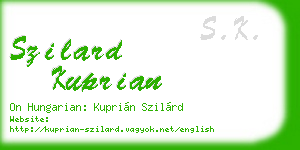 szilard kuprian business card